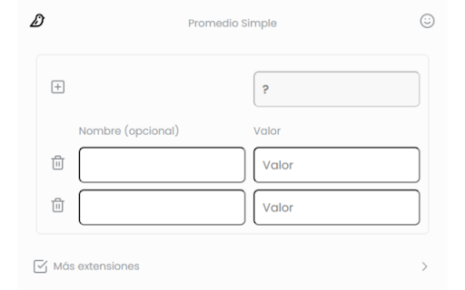 Promedio Simple  from Chrome web store to be run with OffiDocs Chromium online