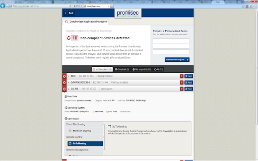 Promisec Demo  from Chrome web store to be run with OffiDocs Chromium online