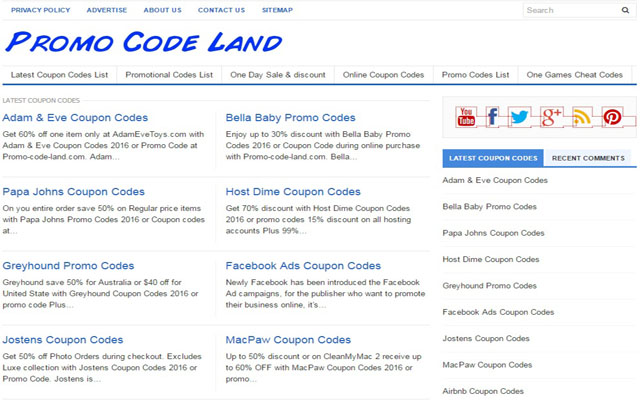 Promo Code Land  from Chrome web store to be run with OffiDocs Chromium online