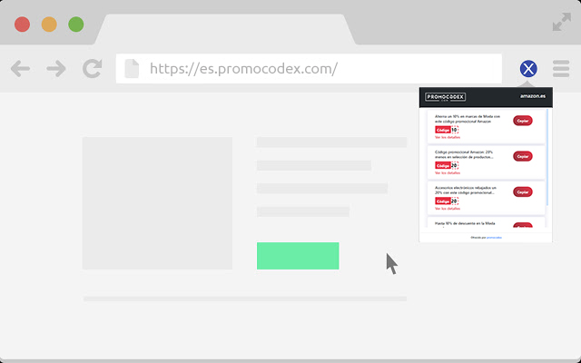 Promocodex España  from Chrome web store to be run with OffiDocs Chromium online