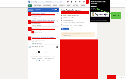 PromoFilter LinkedIn Assistant by Grapdna  from Chrome web store to be run with OffiDocs Chromium online