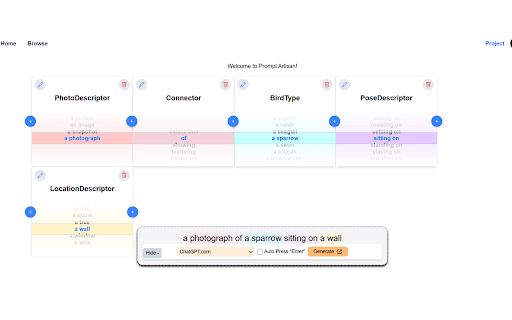 Prompt Artisan Quick Image Generator  from Chrome web store to be run with OffiDocs Chromium online