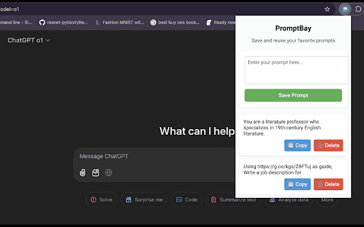 PromptBay  from Chrome web store to be run with OffiDocs Chromium online