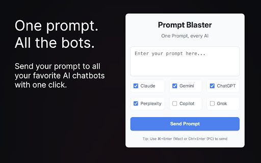 Prompt Blaster One Prompt, Every AI  from Chrome web store to be run with OffiDocs Chromium online