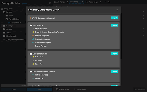 Prompt Builder – Modular Prompt Engineering for Developers  from Chrome web store to be run with OffiDocs Chromium online
