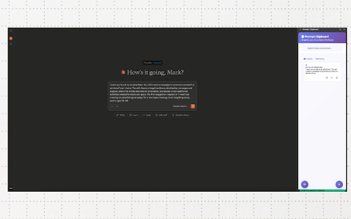 Prompt Clipboard  from Chrome web store to be run with OffiDocs Chromium online