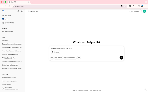 Prompt Engineer for ChatGPT  from Chrome web store to be run with OffiDocs Chromium online