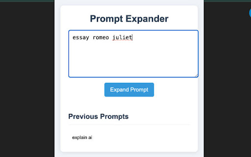 Prompt Expander  from Chrome web store to be run with OffiDocs Chromium online