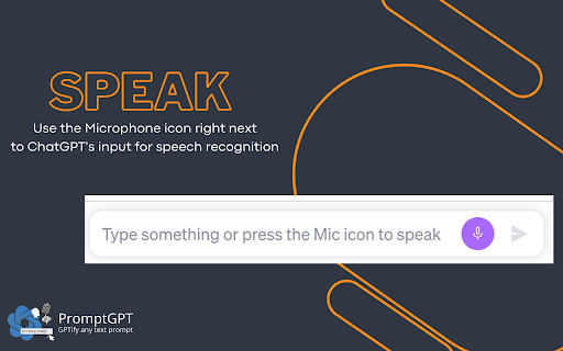 PromptGPT Speak/Listen/GPTify  from Chrome web store to be run with OffiDocs Chromium online