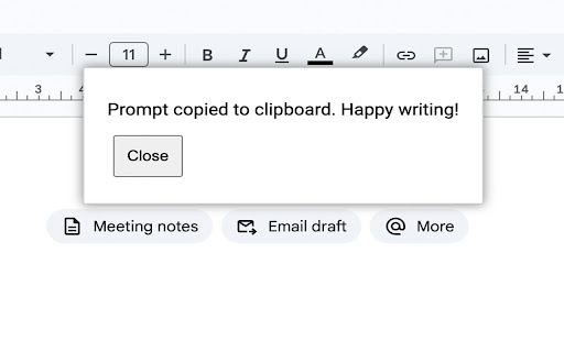Prompt Helper for Google Docs  from Chrome web store to be run with OffiDocs Chromium online