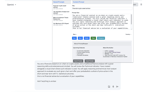 PromptKeeper from Chrome web store to be run with OffiDocs Chromium online PromptKeeper from Chrome web store to be run with OffiDocs Chromium online