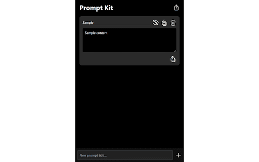 Prompt Kit  from Chrome web store to be run with OffiDocs Chromium online
