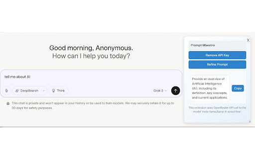 PromptMaestro  from Chrome web store to be run with OffiDocs Chromium online
