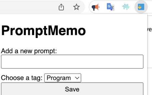 Prompt Memo  from Chrome web store to be run with OffiDocs Chromium online