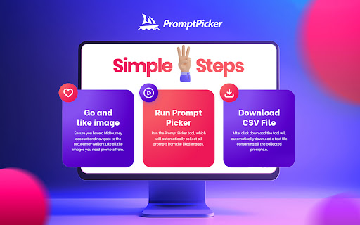 Promptpicker: Midjourney prompt extractor  from Chrome web store to be run with OffiDocs Chromium online