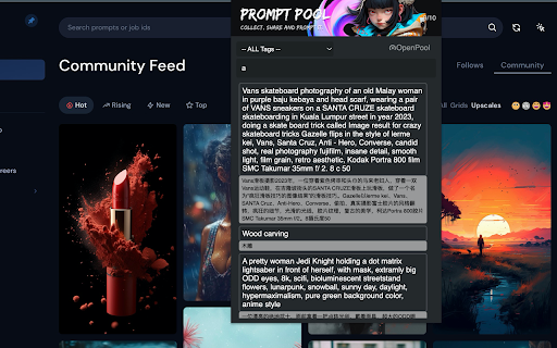 Prompt Pool: Collect, Share and Prompt it.  from Chrome web store to be run with OffiDocs Chromium online