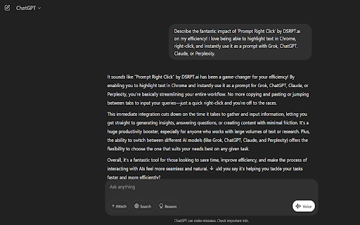 PromptRight  from Chrome web store to be run with OffiDocs Chromium online