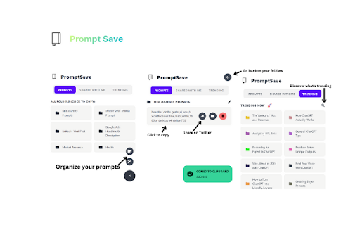 PromptSave: Discover, Save  Share Prompts  from Chrome web store to be run with OffiDocs Chromium online