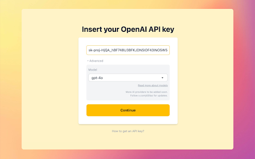 Prompt Selected  from Chrome web store to be run with OffiDocs Chromium online