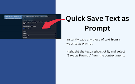 PromptShelf  from Chrome web store to be run with OffiDocs Chromium online