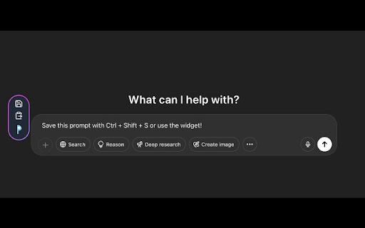 Prompt Stash  from Chrome web store to be run with OffiDocs Chromium online