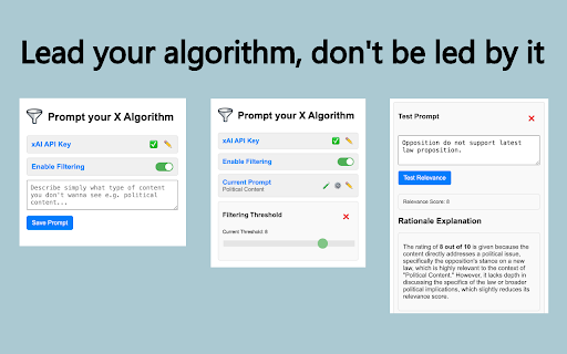 Prompt X Algorithm  from Chrome web store to be run with OffiDocs Chromium online
