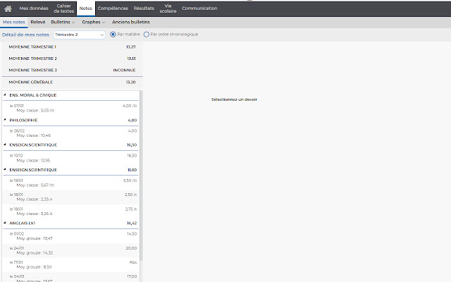 Pronote Stats  from Chrome web store to be run with OffiDocs Chromium online