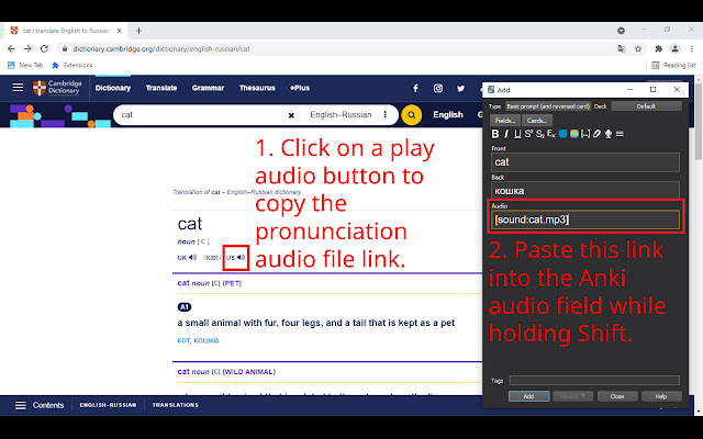 Pronunciation Audio Url Copier for Anki  from Chrome web store to be run with OffiDocs Chromium online
