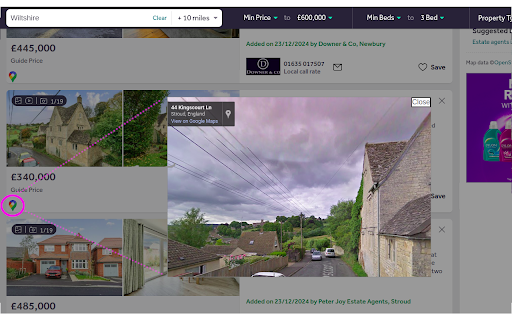Property Street View  from Chrome web store to be run with OffiDocs Chromium online