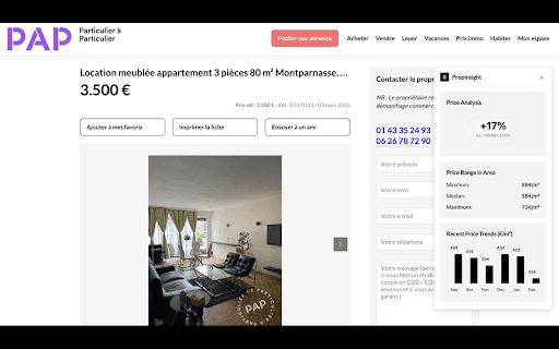 PropInsight PAP.fr Real Estate Analyzer  from Chrome web store to be run with OffiDocs Chromium online
