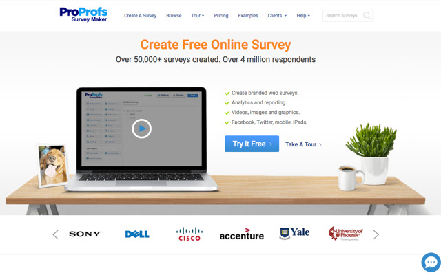ProProfs Survey Maker  from Chrome web store to be run with OffiDocs Chromium online
