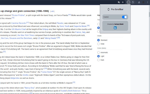 Pro Scrollbar  from Chrome web store to be run with OffiDocs Chromium online