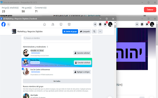 Prospecthor FB  from Chrome web store to be run with OffiDocs Chromium online