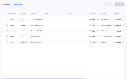 ProspectJet  from Chrome web store to be run with OffiDocs Chromium online