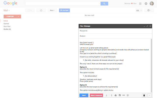Prospero For Gmail  from Chrome web store to be run with OffiDocs Chromium online