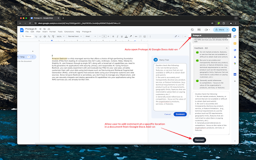Protege AI  from Chrome web store to be run with OffiDocs Chromium online