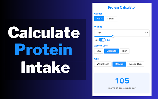 Protein Calculator  from Chrome web store to be run with OffiDocs Chromium online