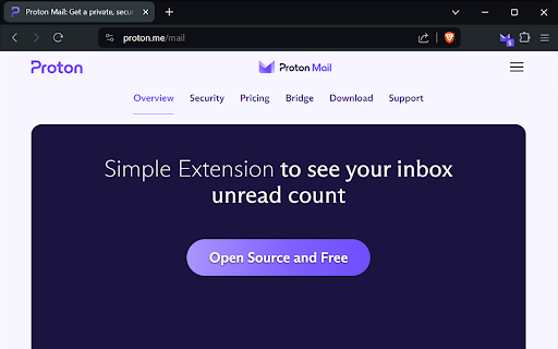 ProtonMailCounter  from Chrome web store to be run with OffiDocs Chromium online