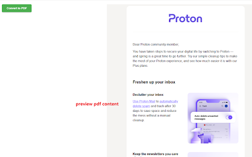 ProtonMail to PDF  from Chrome web store to be run with OffiDocs Chromium online