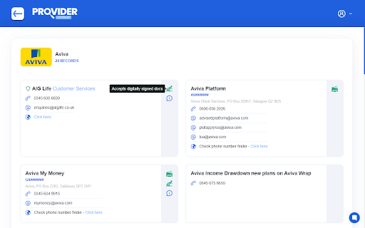 Provider Lookup  from Chrome web store to be run with OffiDocs Chromium online