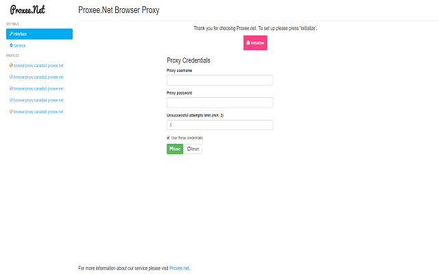 Proxee.net Browser Proxy  from Chrome web store to be run with OffiDocs Chromium online