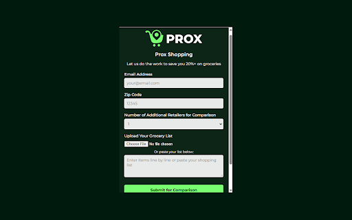 Prox Shopping Assistant  from Chrome web store to be run with OffiDocs Chromium online
