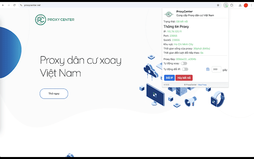 ProxyCenter  from Chrome web store to be run with OffiDocs Chromium online