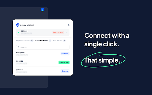 Proxy Cheap Proxy Manager  from Chrome web store to be run with OffiDocs Chromium online