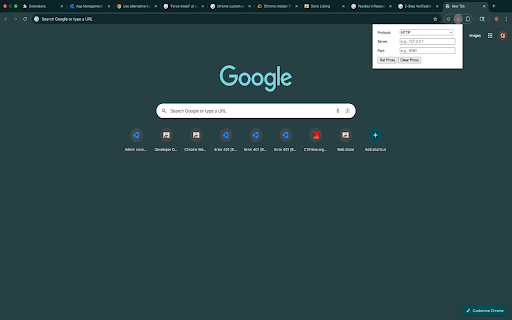 Proxy Extension  from Chrome web store to be run with OffiDocs Chromium online