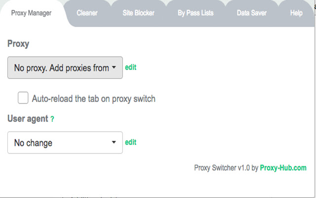 Proxy Switch by Proxy Hub  from Chrome web store to be run with OffiDocs Chromium online