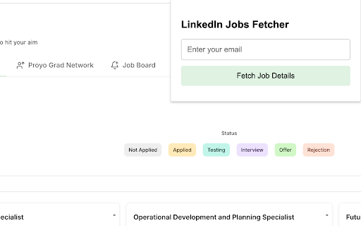 Proyo LinkedIn Jobs Fetcher  from Chrome web store to be run with OffiDocs Chromium online