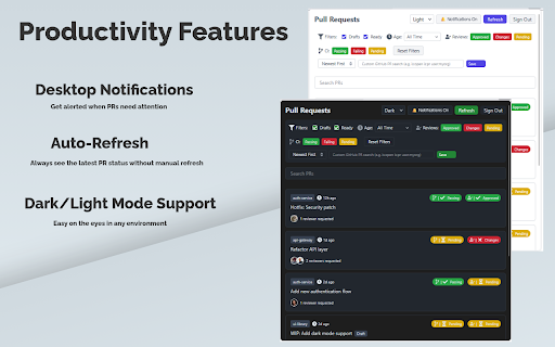 PR Tracker  from Chrome web store to be run with OffiDocs Chromium online