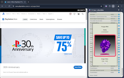 PS Stars Collectibles  from Chrome web store to be run with OffiDocs Chromium online