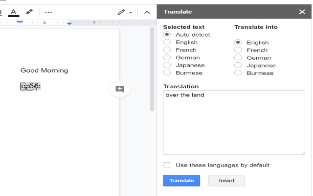 PSTranslate  from Chrome web store to be run with OffiDocs Chromium online